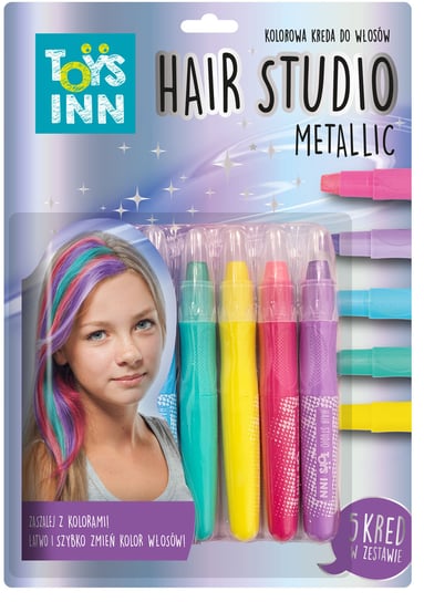 Hair Studio,kreda do włosów, Metalic, 5 sztuk ToysInn