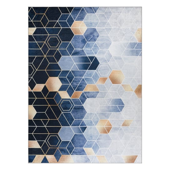 HAKANO, Dywan krótkowłosy ARLEN CUBE, niebieski motyw geometryczny styl nowoczesny 120x170 cm HAKANO