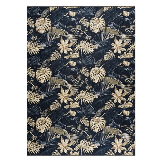 HAKANO, Dywan krótkowłosy ARLEN LEAVES4, czarny, motyw roślinny styl tropikalny 120x170 cm HAKANO