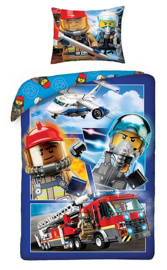 Halantex, Lego City, Pościel dziecięca, Straż Strażak, 140x200 cm Halantex