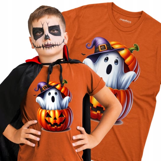 Halloween Koszulka dla Dzieci Straszny Duszek w Dyni Prezent dla Niej Jego Meeboo