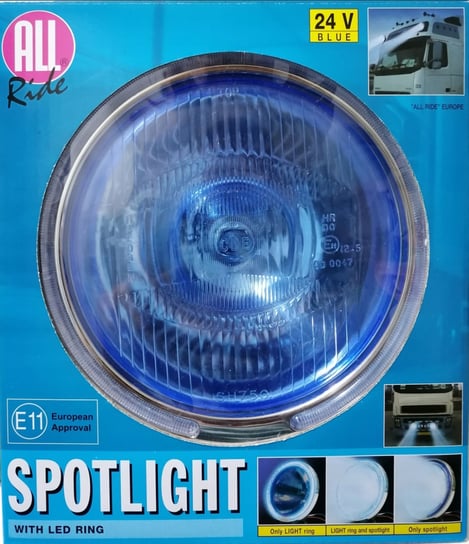 Halogen reflektor led 22cm tir ciężarowy + ring mocny 24v All Ride
