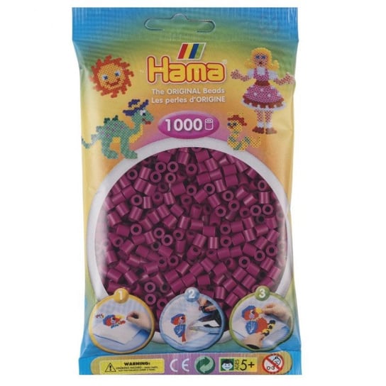Hama 207-82  - Kolor Ciemna Fuksja - 1000 Koralików Hama Midi Hama