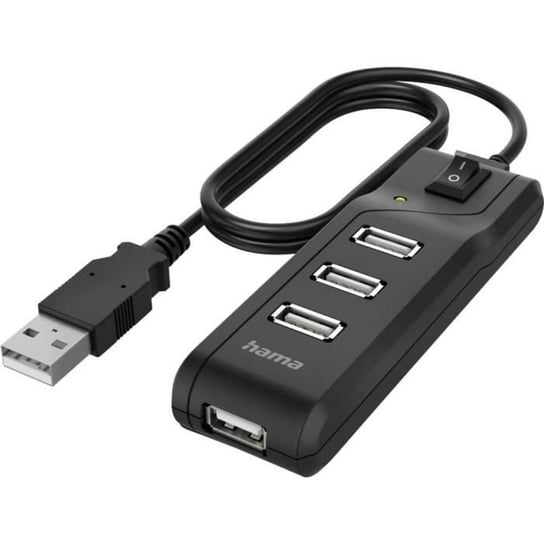 Hama 4-portowy koncentrator USB 2.0 czarny Inna marka