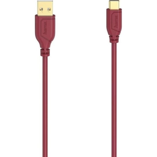 Hama Kabel USB Flexi-Slim 0,75 m USB 2.0 USB C USB A Rot () - 00200636 Inna marka