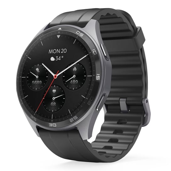 Hama Smartwatch 7010 smartwatch okrągły czarny GPS AMOLED Hama