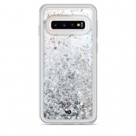 Hama White Diamonds Sparkle Case Samsung Galaxy S10 Srebrne Gwiazdki Hama