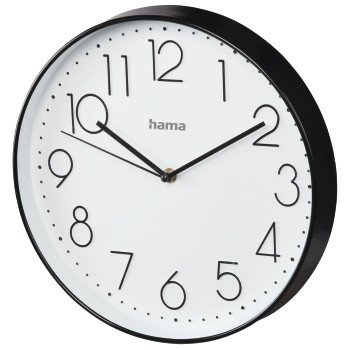 Hama, Zegar Ścienny "Elegance", Ø 30 Cm, Cichy, Czarny/Biały Hama