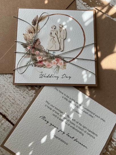 Handmade boho wedding card Inna marka