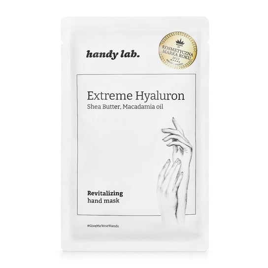 Handy lab. Extreme Hyaluron, Rewilalizująca maska do dłoni w rękawiczce, 30 g handy lab