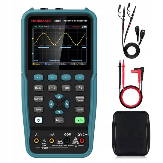 HANMATEK oscyloskop cyfrowy HO52 50 MHz, 2-kanałowy oscyloskop 2 w 1 HANMATEK