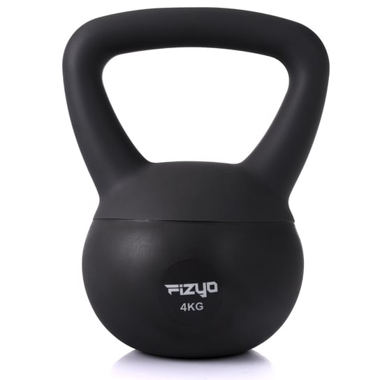 Hantla do Ćwiczeń FIZYO Ciężarek Odważnik Treningowy, Kula, Miękki Kettlebell, Trening Siłowy, Domowy, Fitness, Akcesoria Sportowe, Czarny 4kg Fizyo