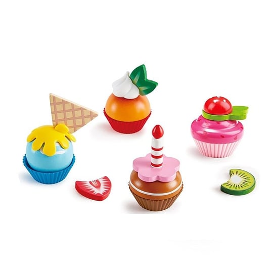 Hape, zabawka edukacyjna Kolorowe babeczki - Przyjęcie urodzinowe Hape