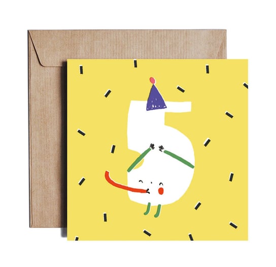 Happy Birthday Five - Greeting card by PIESKOT Polish Design PIESKOT