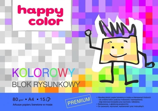 Happy Color, Blok rysunkowy A4 80G Kolorowy, Pakiet 20szt. HAPPY COLOR