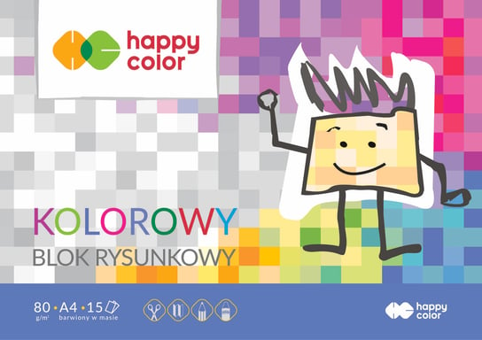 Happy Color, Blok rysunkowy kolorowy A4 Happy Color