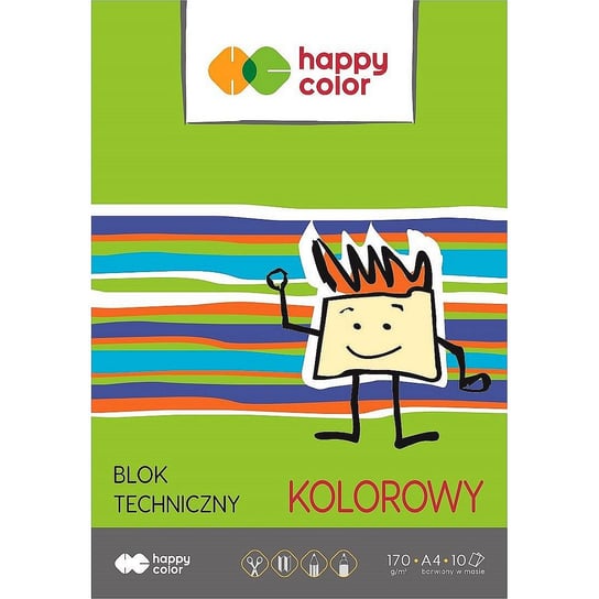Happy Color, Blok techniczny A4 170G Kolorowy, Pakiet 20szt. HAPPY COLOR