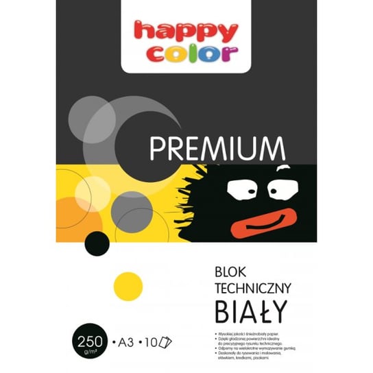 Happy Color, Blok techniczny biały A3, 10 arkuszy Happy Color