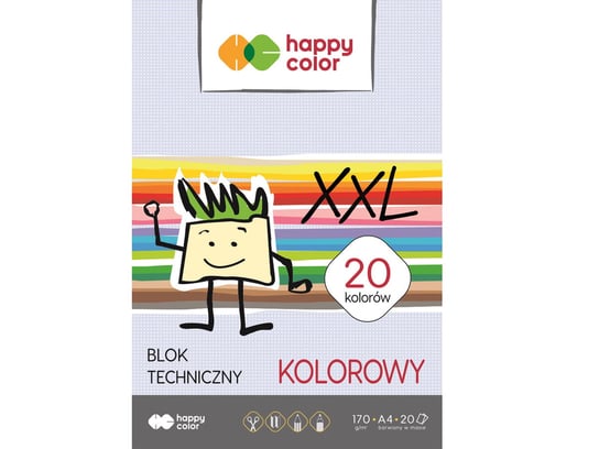 Happy Color, blok techniczny kolorowy, format A4, 20 sztuk Happy Color