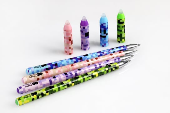 Happy Color, Długopis wymazywalny Pixi, Niebieski, 0,5 mm, mix wzorów Happy Color