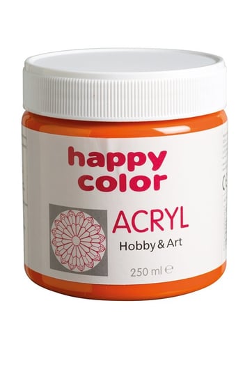 Happy Color, farba akrylowa, pomarańczowa, 250 ml Happy Color