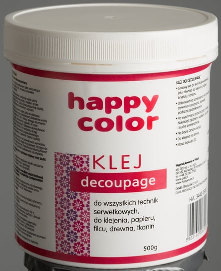 Happy Color, klej do decoupage, wiaderko, 500 g Happy Color