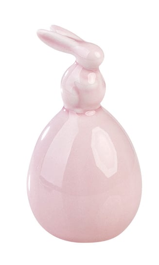 Happy Easter, Króliczek na jajku, figurka dekoracyjna, różowa, 14 cm Empik