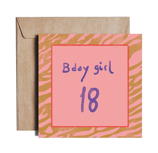 Happy Eighteen Girl - Greeting card by PIESKOT Polish Design PIESKOT