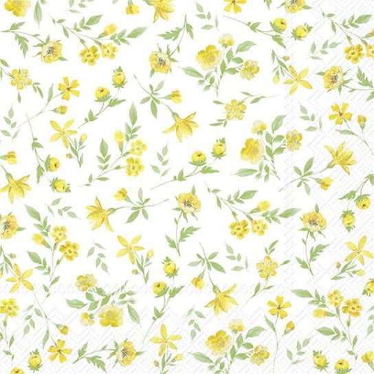 HAPPY FLOWERS serwetki ozdobne papierowe - 33x33 cm - żółte kwiaty Inna marka