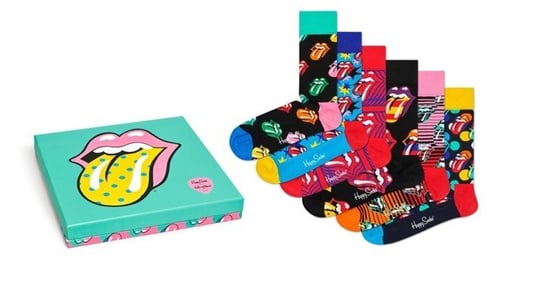 Happy Socks, Skarpety damskie, Rolling Stones Gift Box (6-par) XRLS10-0100, rozmiar 36-40 Happy Socks