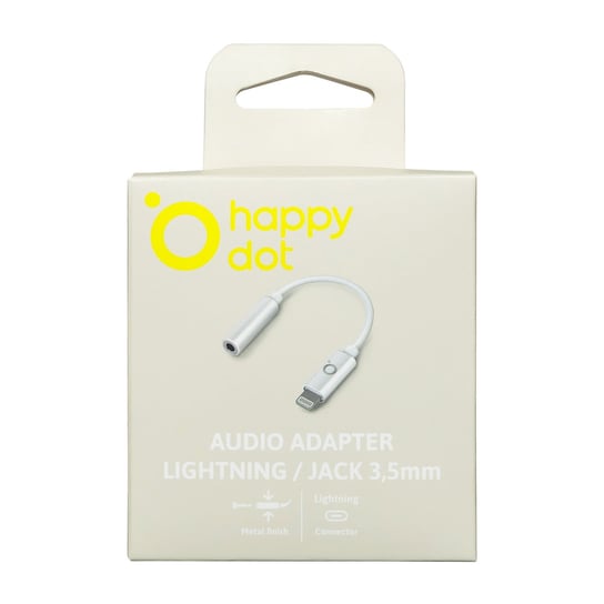 HappyDot adapter Lightning/ audio jack 3,5mm, HDAD-LJ-00 biały HappyDot