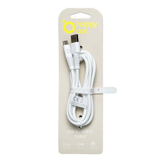 HappyDot Kabel USB-A/USB-C 15W biały HappyDot