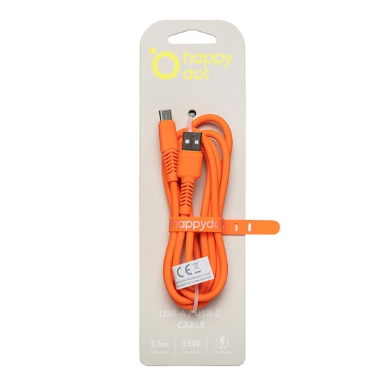 HappyDot Kabel USB-A/USB-C 15W pomarańczowy HappyDot