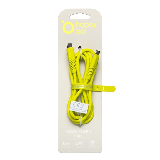 HappyDot Kabel USB-C 20W limonkowy HappyDot