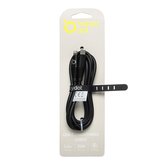 HappyDot Kabel USB-C/Lightning 20W czarny HappyDot