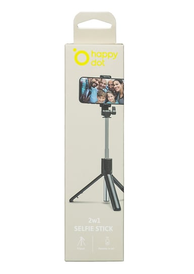 HappyDot Selfie stick 2w1 ze statywem i pilotem, czarny HappyDot