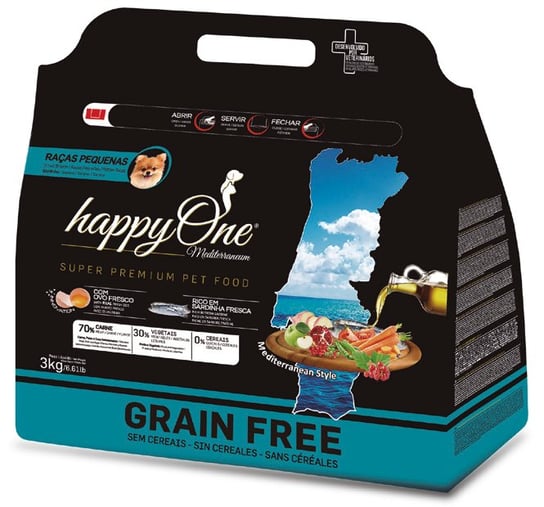 HappyOne Grain-Free Mediterraneum Small Breeds sardynka 3kg HappyOne