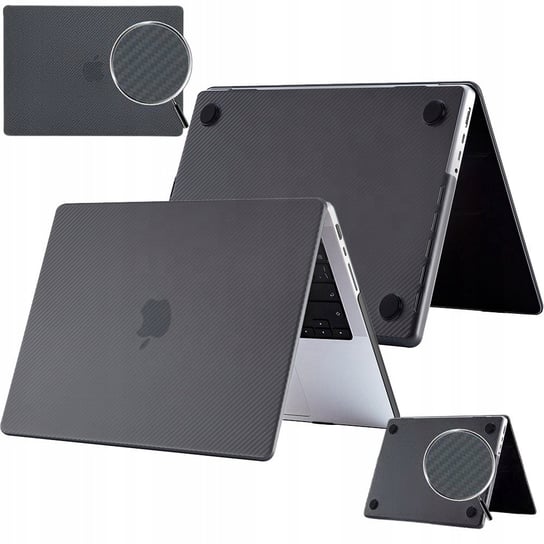 Hard Case etui obudowa MacBook Pro 13 (A1706 / A1708 / A1989 / A2159 / A2251 / A2289 / A2338 M1) (Carbon Black) D-pro