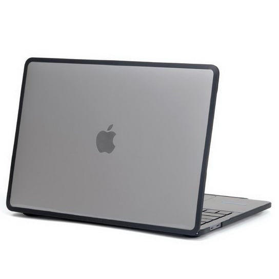 Hard Case TPU+PC etui obudowa MacBook Air 13 (A1932 / A2179 / A2337 M1) 2018-2020 (Matte Clear+Black Edge) D-pro