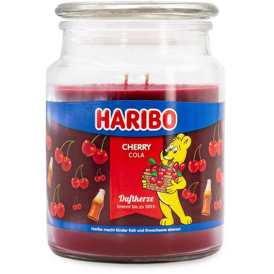 Haribo duża sojowa świeca zapachowa w szkle 18 oz 510 g - Cherry Cola Haribo