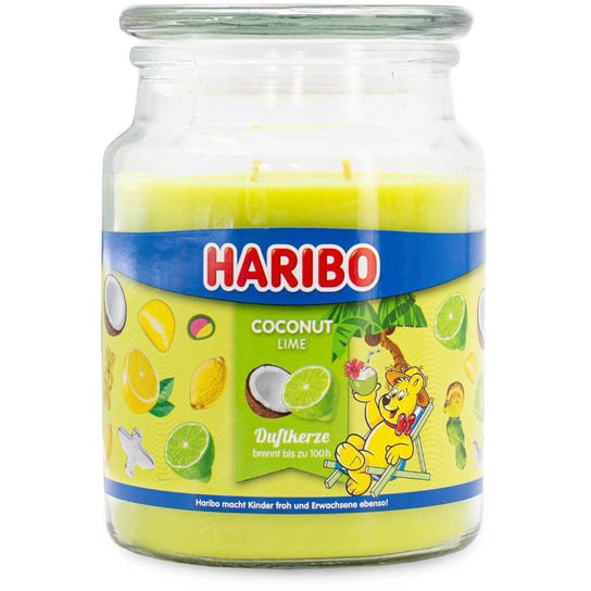 Haribo duża sojowa świeca zapachowa w szkle 18 oz 510 g - Coconut Lime Haribo