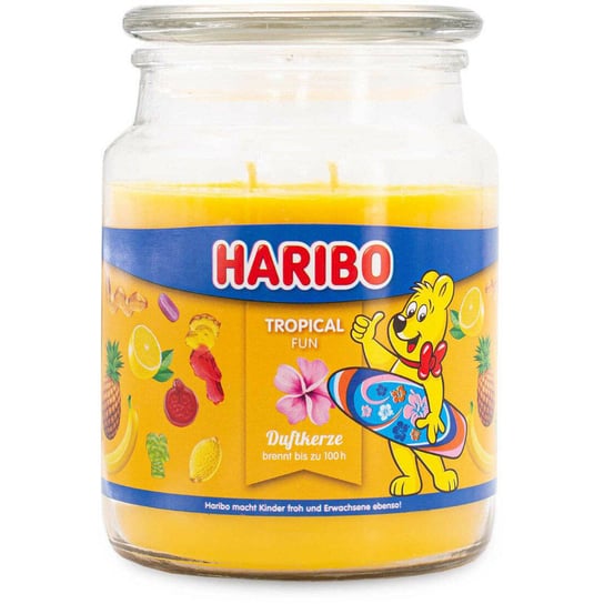Haribo duża sojowa świeca zapachowa w szkle 18 oz 510 g - Tropical Fun Haribo