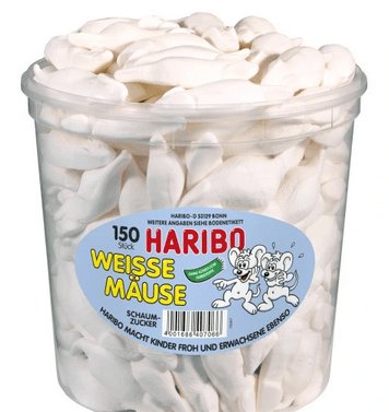Haribo, pianki owocowe Białe Myszki, 150 sztuk Haribo