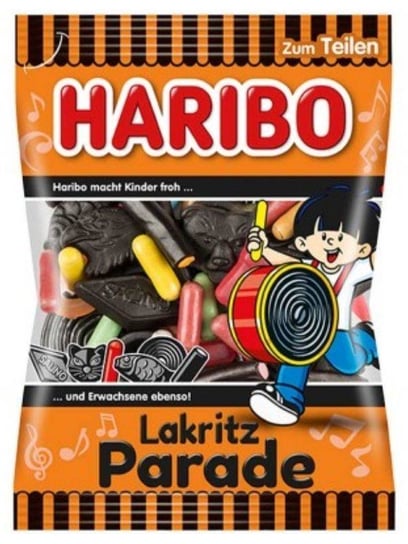 HARIBO Żelki Czarne Lukrecja Lakritz Parade Mieszanka  Oryginalne Niemieckie 175G Haribo