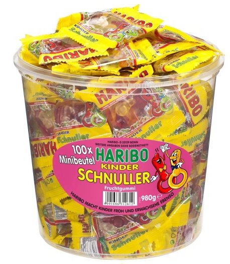 Haribo, żelki owocowe Schnuller Smoczki, 100 sztuk Haribo