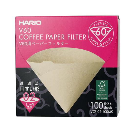Hario filtry papierowe Misarashi brązowe - V60-02 - 100 Sztuk BOX Hario