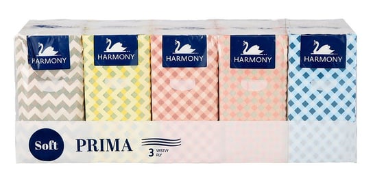 Harmony Prima, Chusteczki Higieniczne 3-Warstwowe, 10 x 10 Sztuk Harmony