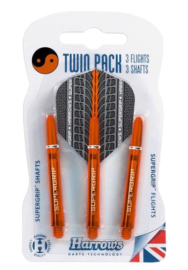 Harrows Twin Pack shafty Supergrip + piórka Supergrip (orange) Harrows