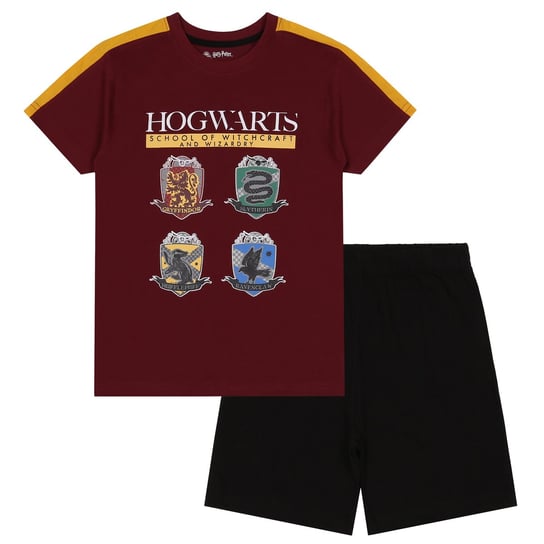 Harry Potter Chłopięca piżama z krótkimi spodniami, bordowo-czarna letnia piżama 10 lat 140 cm sarcia.eu