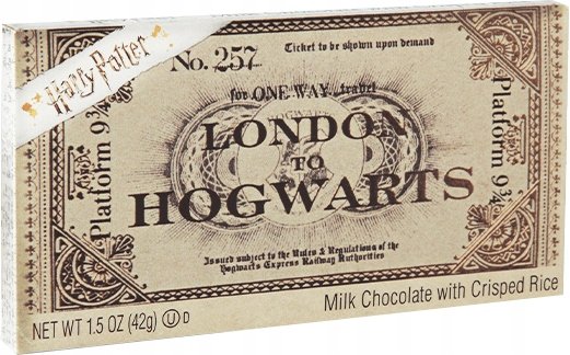 Harry Potter Czekolada Platform9 3/4 Bilet Hogwart Jelly Belly